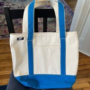 Land’s End Blue and Cream Tote Bag